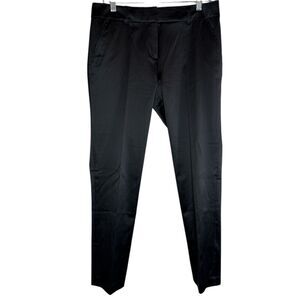 Tory Burch Women's Black Satin Pleated Tapered Dress Pants Size 6